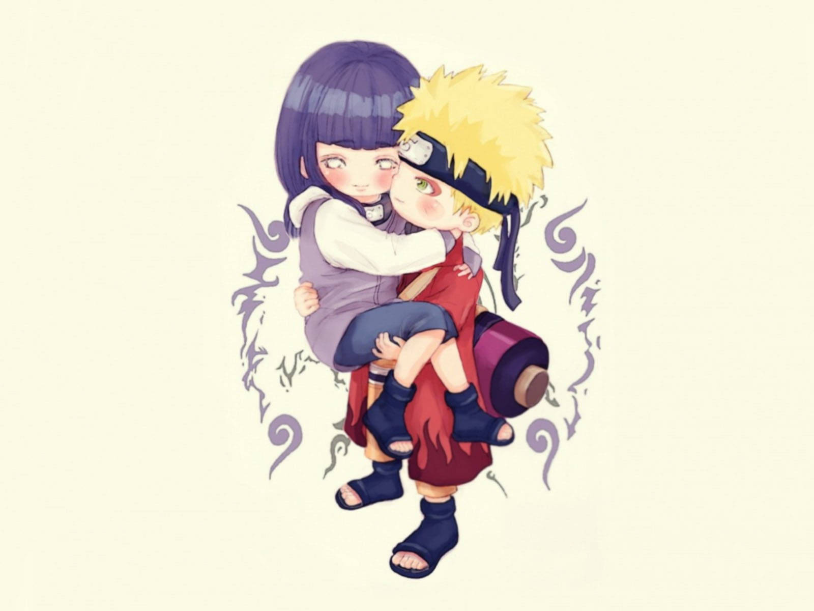 Oulike Naruto en Hinata Paartjie Muurpapier