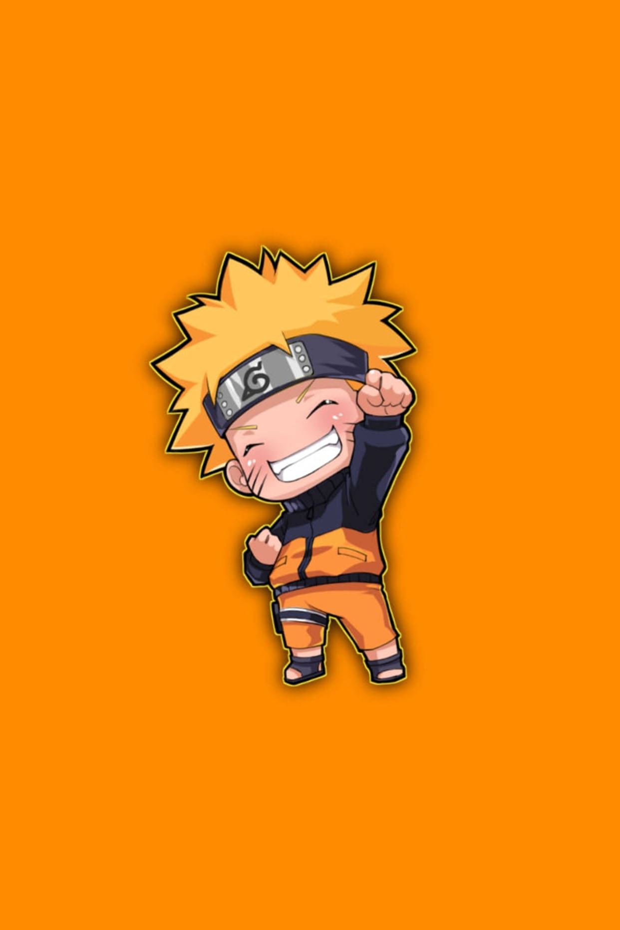 Oulike Naruto-glimlag-houding Muurpapier