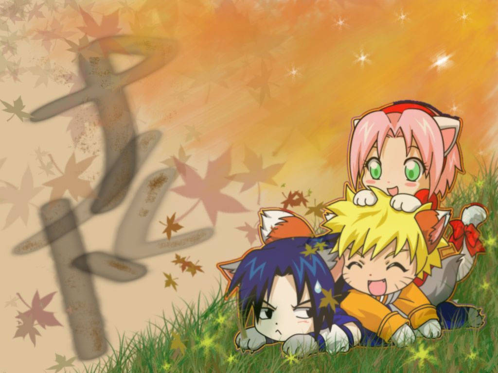 Oulike Naruto Herfs Estetiese Kuns Muurpapier