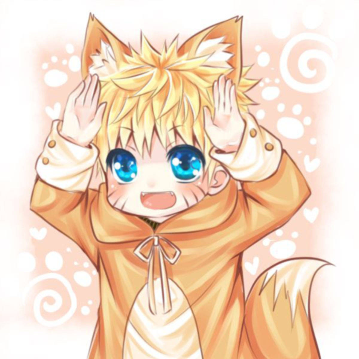 Oulike Naruto Jakkals Chibi Muurpapier