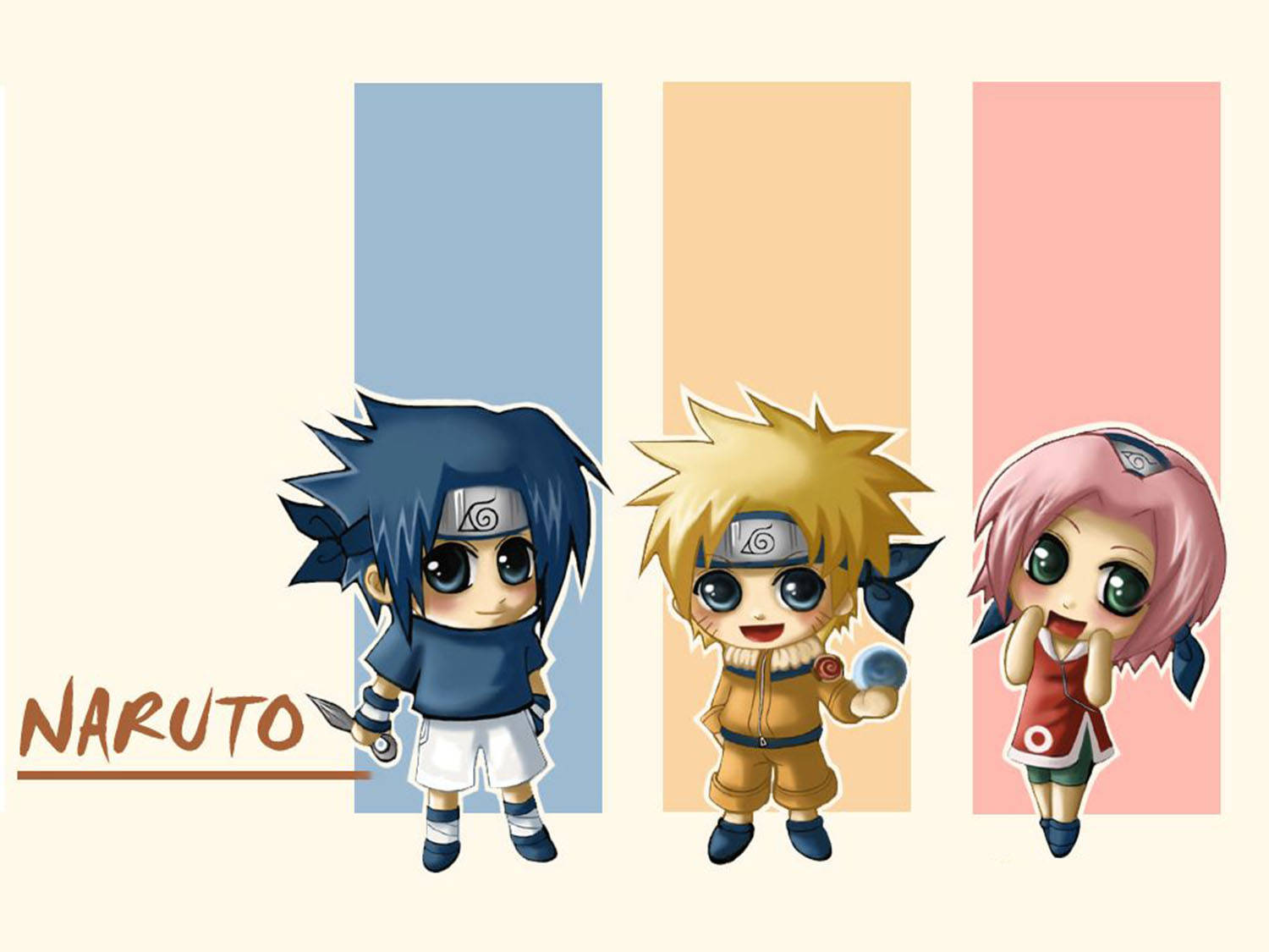 Oulike Naruto Streepontwerp Muurpapier