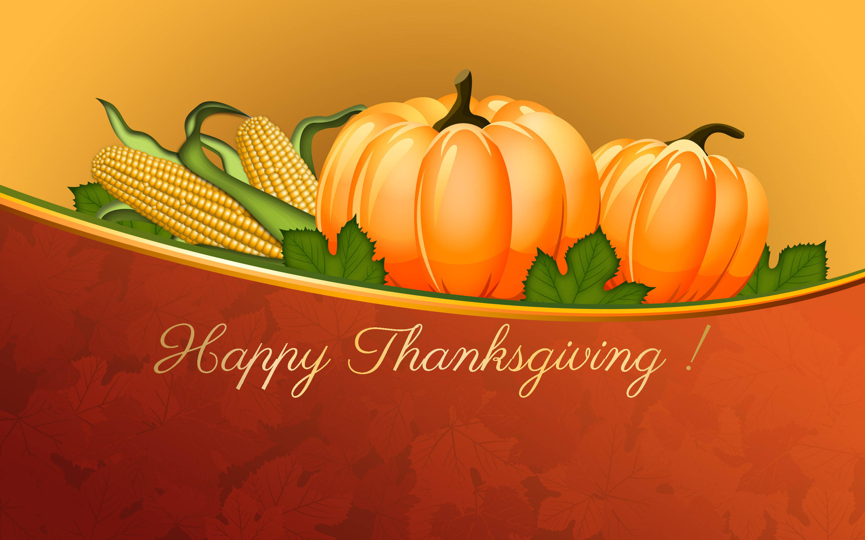 Oulike Pampoen- en Mieliekuns vir Thanksgiving Muurpapier