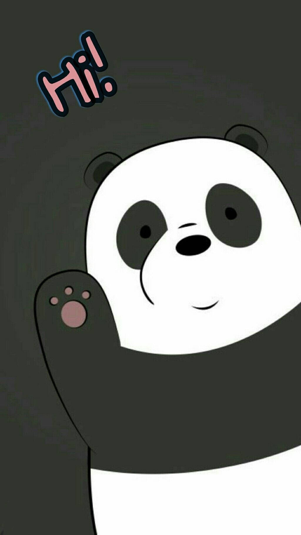 Oulike Panda Van We Bare Bears wat Hi waai Muurpapier