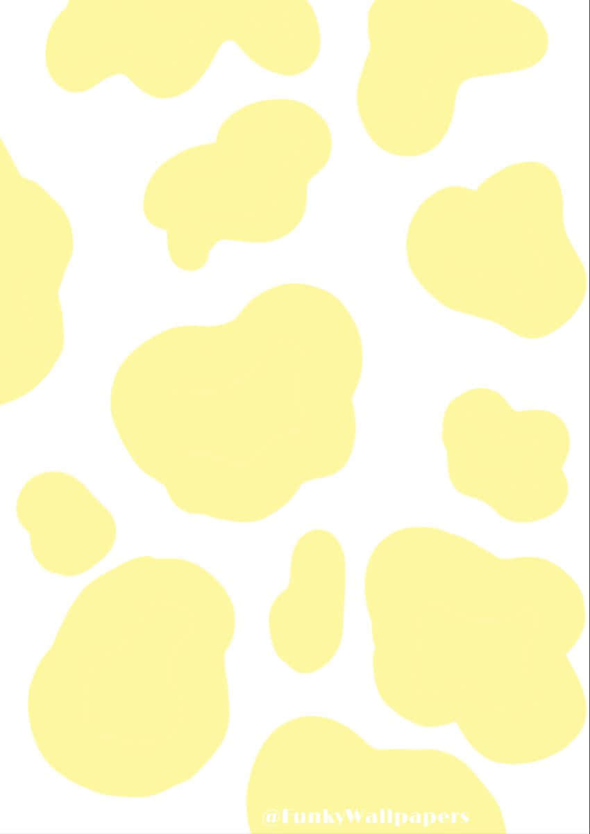 Oulike Pastel Geel Patrone op Wit Agtergrond Muurpapier