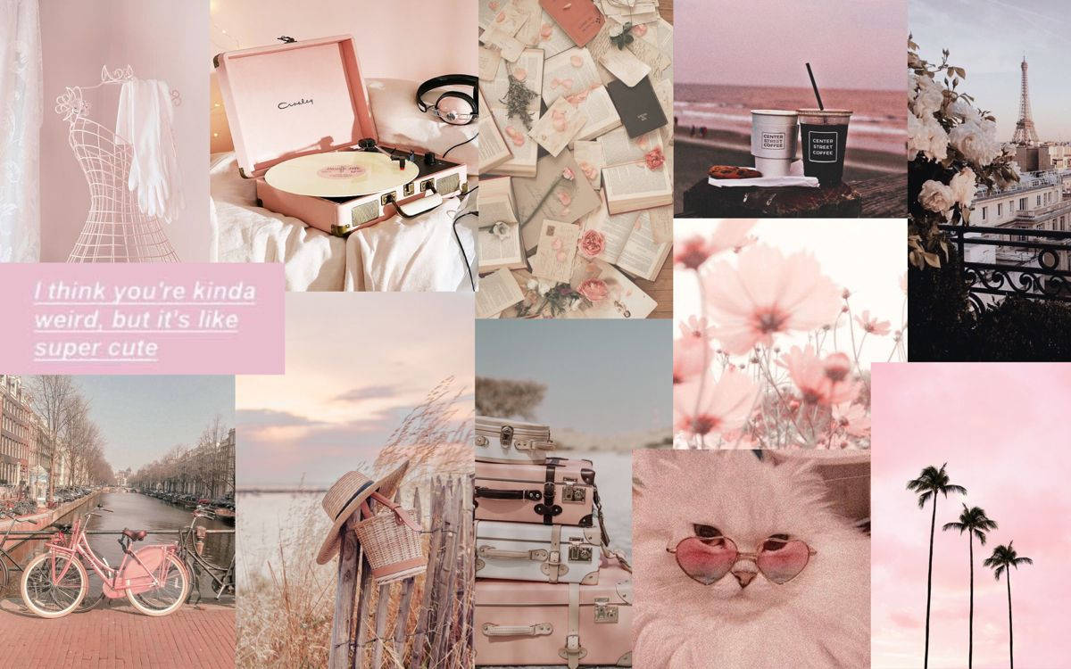 Oulike Pastel Sonsondergang Stemmingsbord Muurpapier