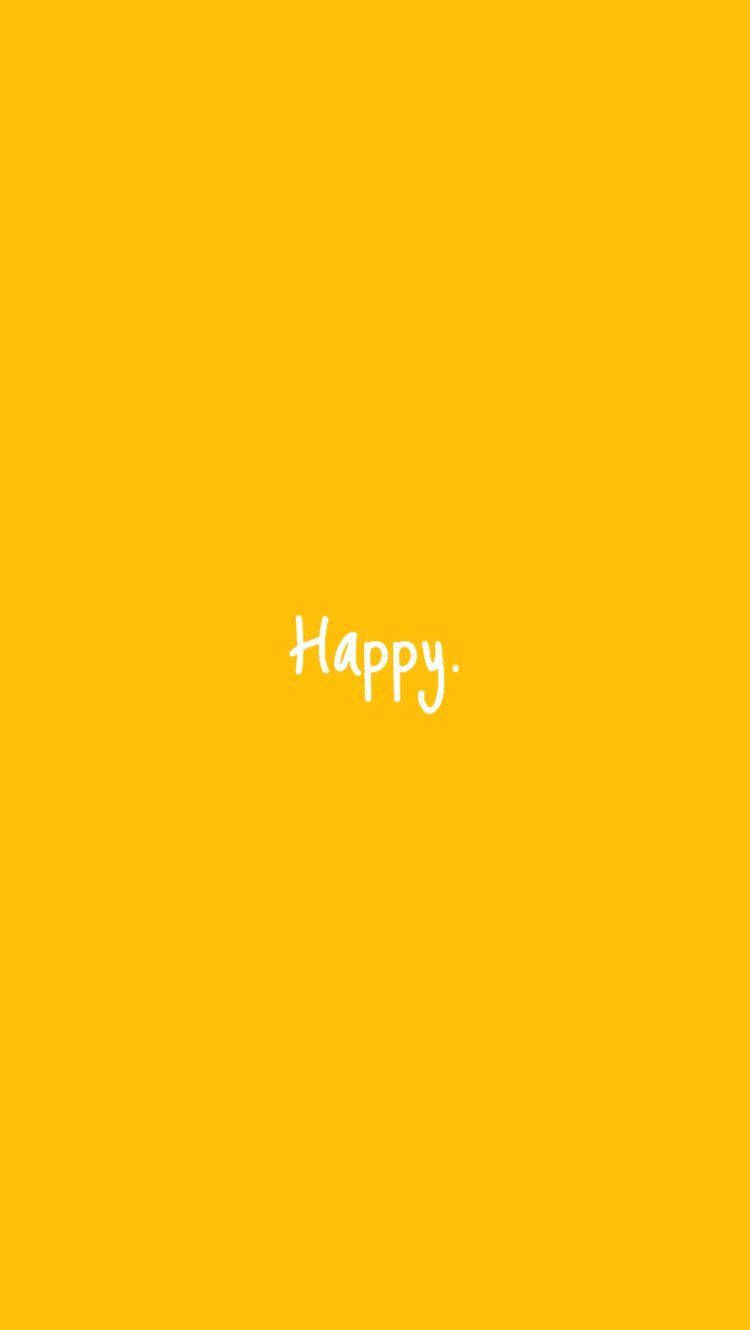 Oulike pastelgeel estetiek met 'Happy' inskripsie Muurpapier
