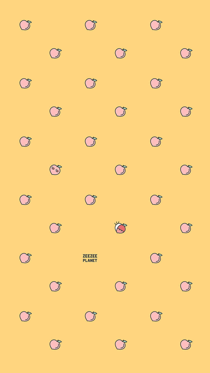 Oulike Pastelgeel Perskevrugpatroon Muurpapier