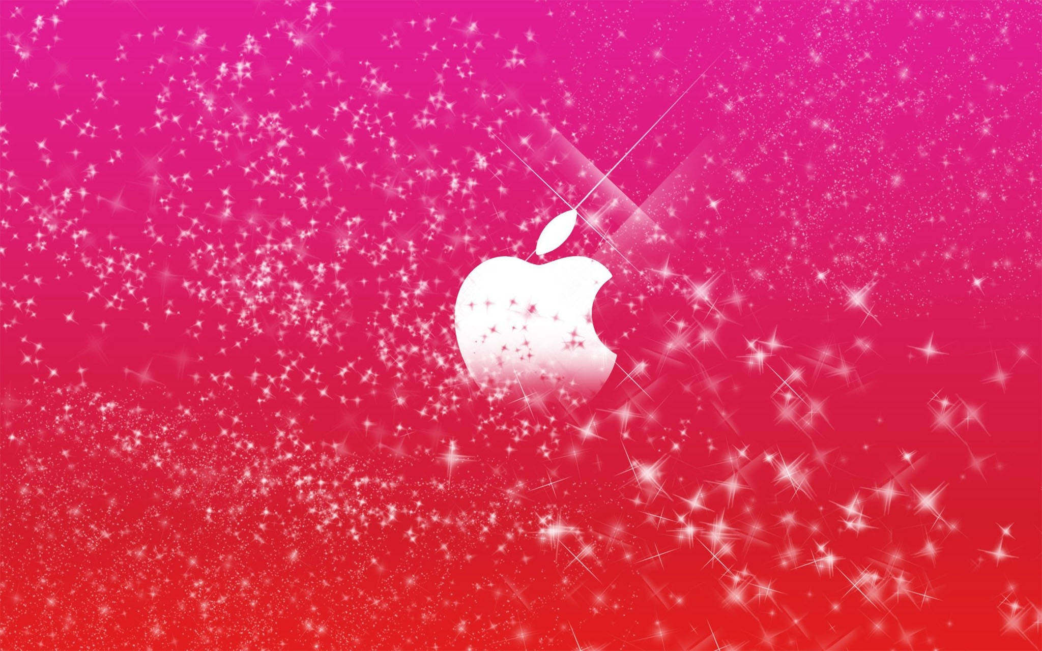 Oulike Pienk Apple Logo Muurpapier