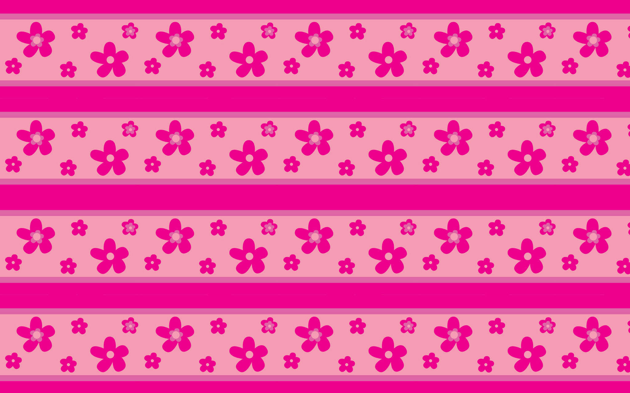 Oulike Pienk Blomstrepe Muurpapier