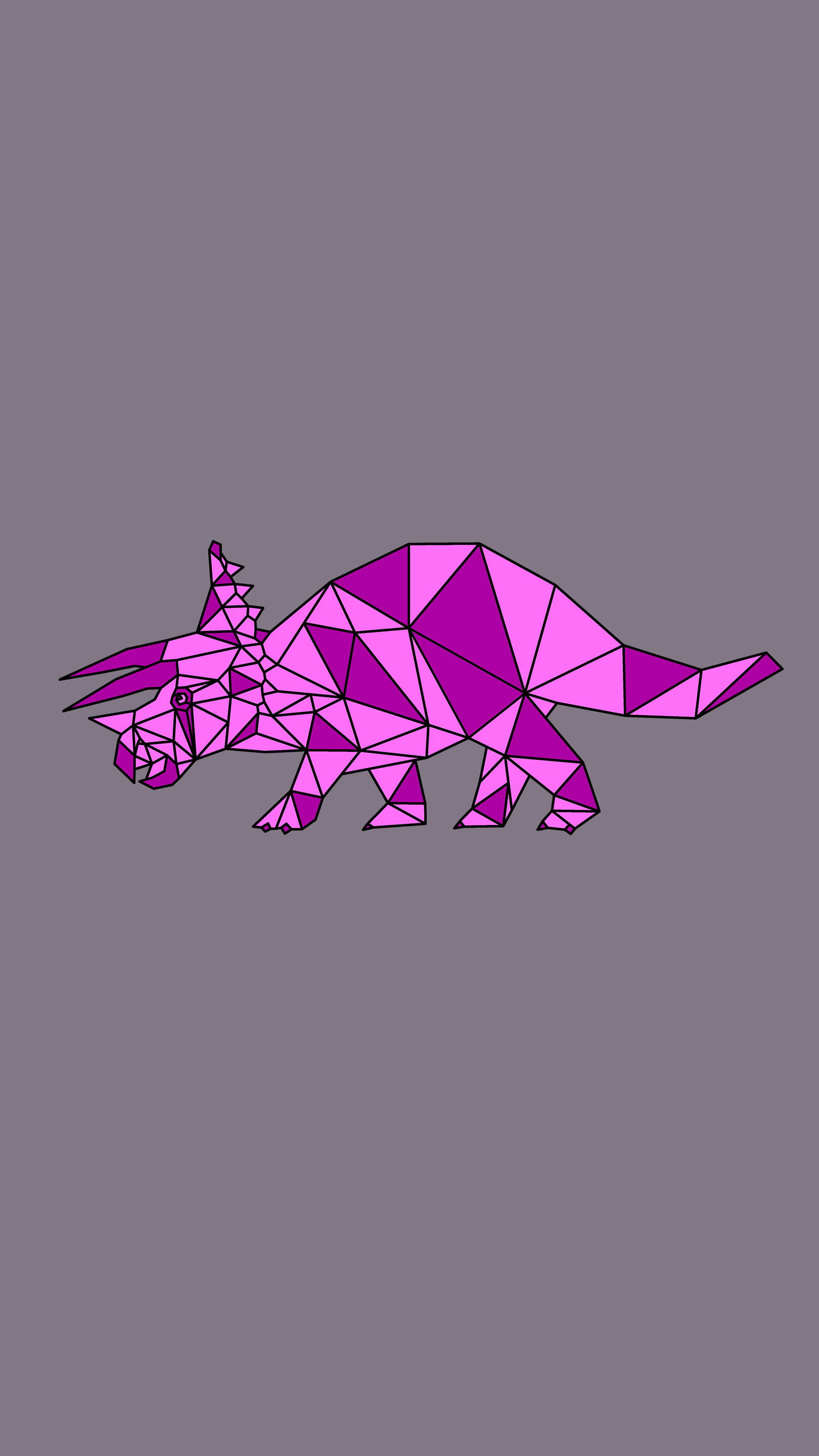 Oulike Pienk Dinosourus Geometriese Stiracosaurus Muurpapier