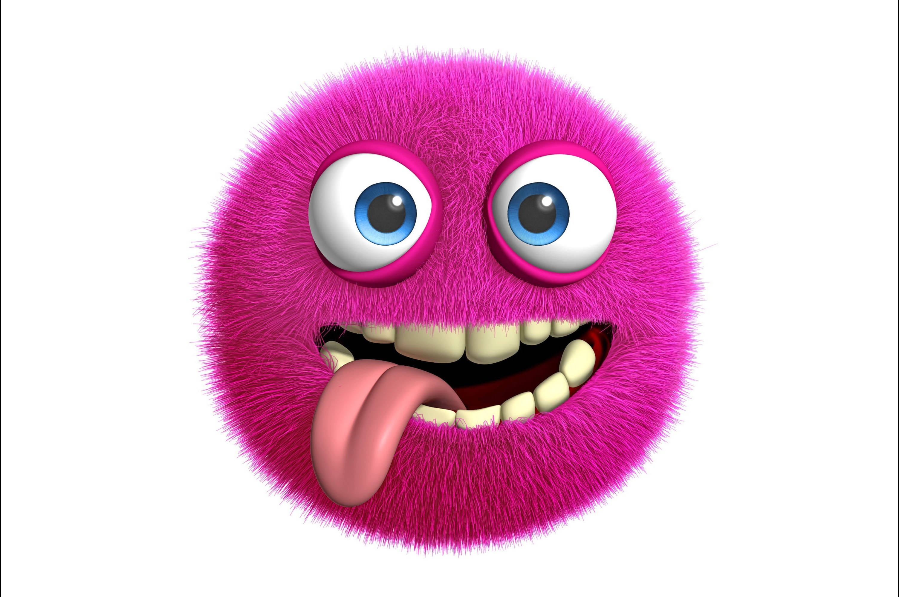 Oulike Pienk Harige Monster Muurpapier