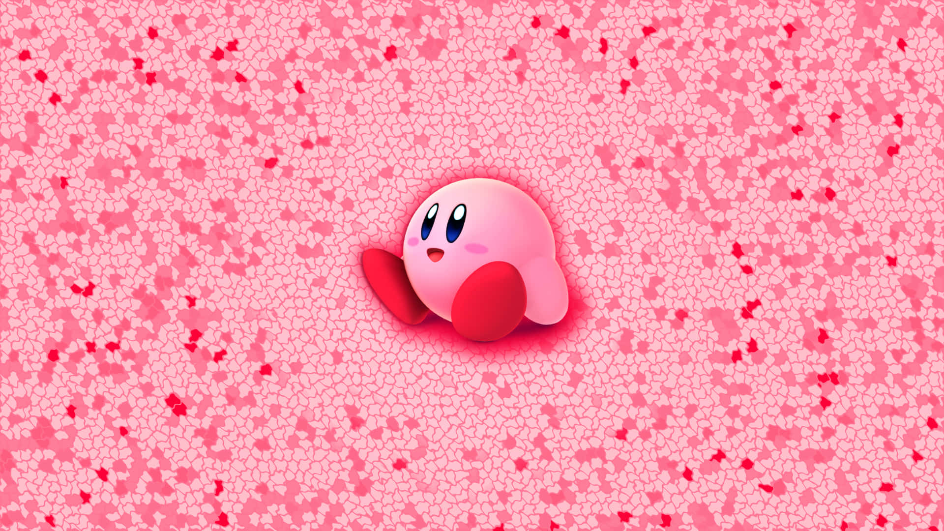 Oulike, Pienk Kirby wat 'n Hartkussinkie Vashou Muurpapier
