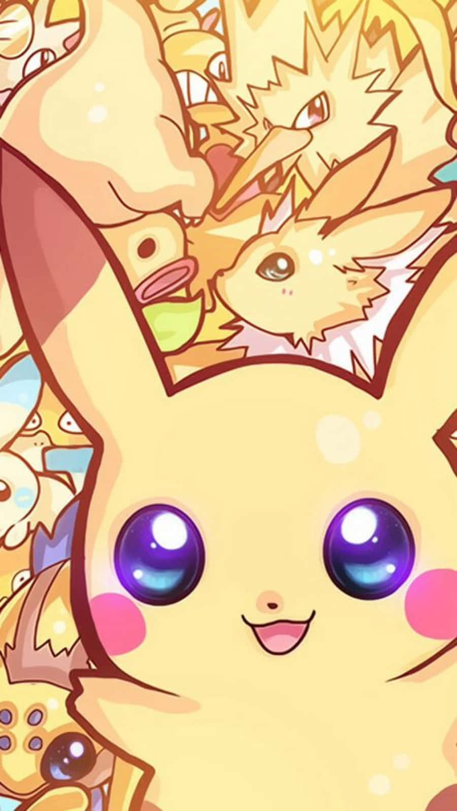 Oulike Pikachu wat Glimlag Muurpapier