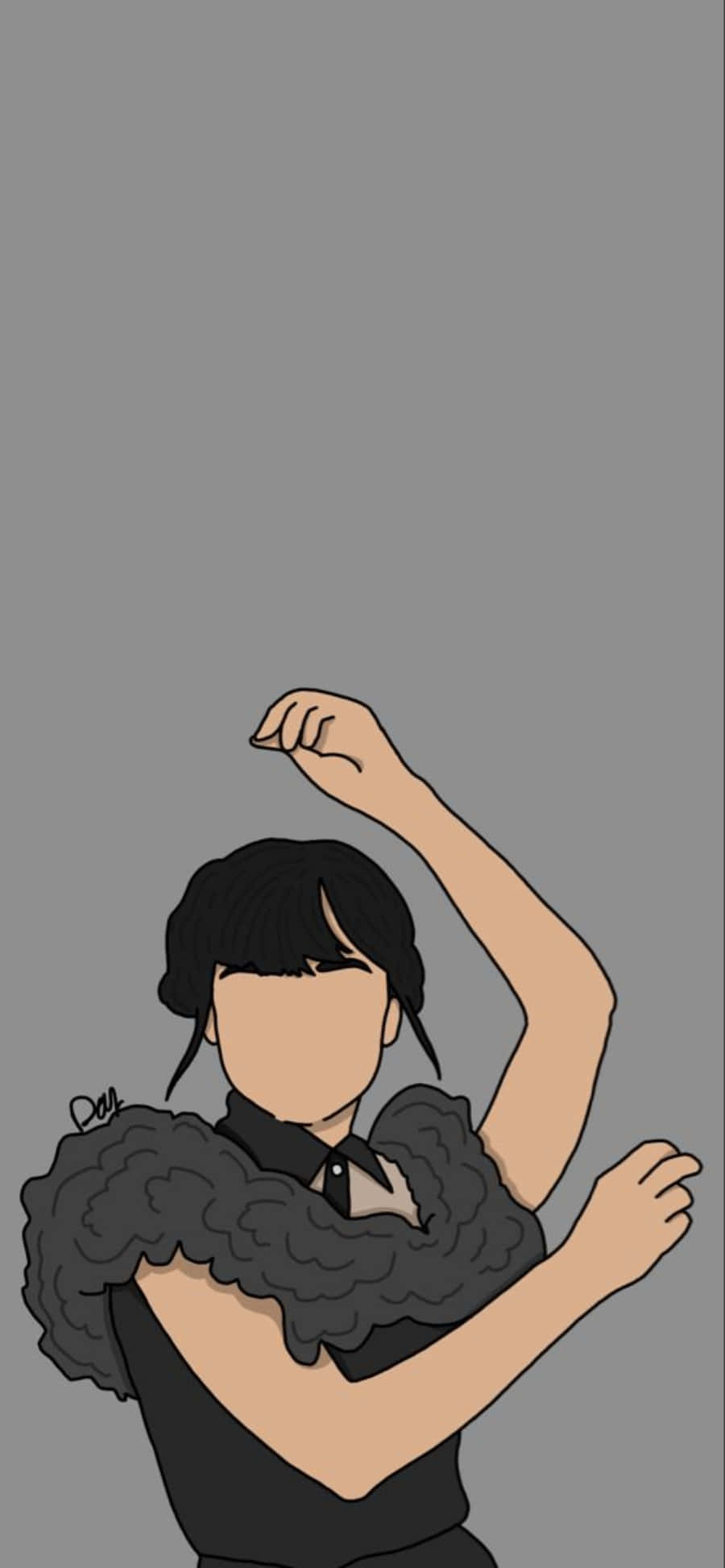 Oulike Profiel Wednesday Addams Minimalistiese Prente Muurpapier