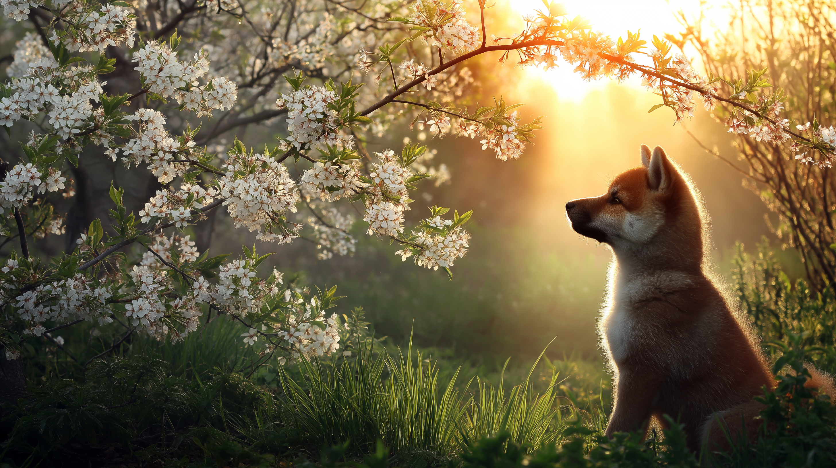 Oulike Shiba Inu Hondjie Muurpapier