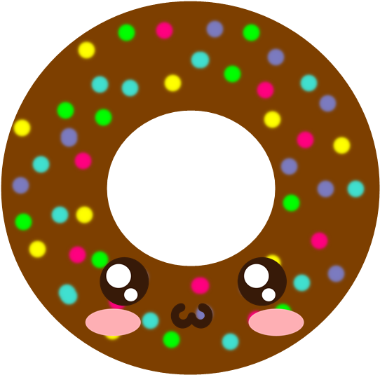 Oulike Sjokolade Strooisel Donut Karikatuur.PNG Muurpapier