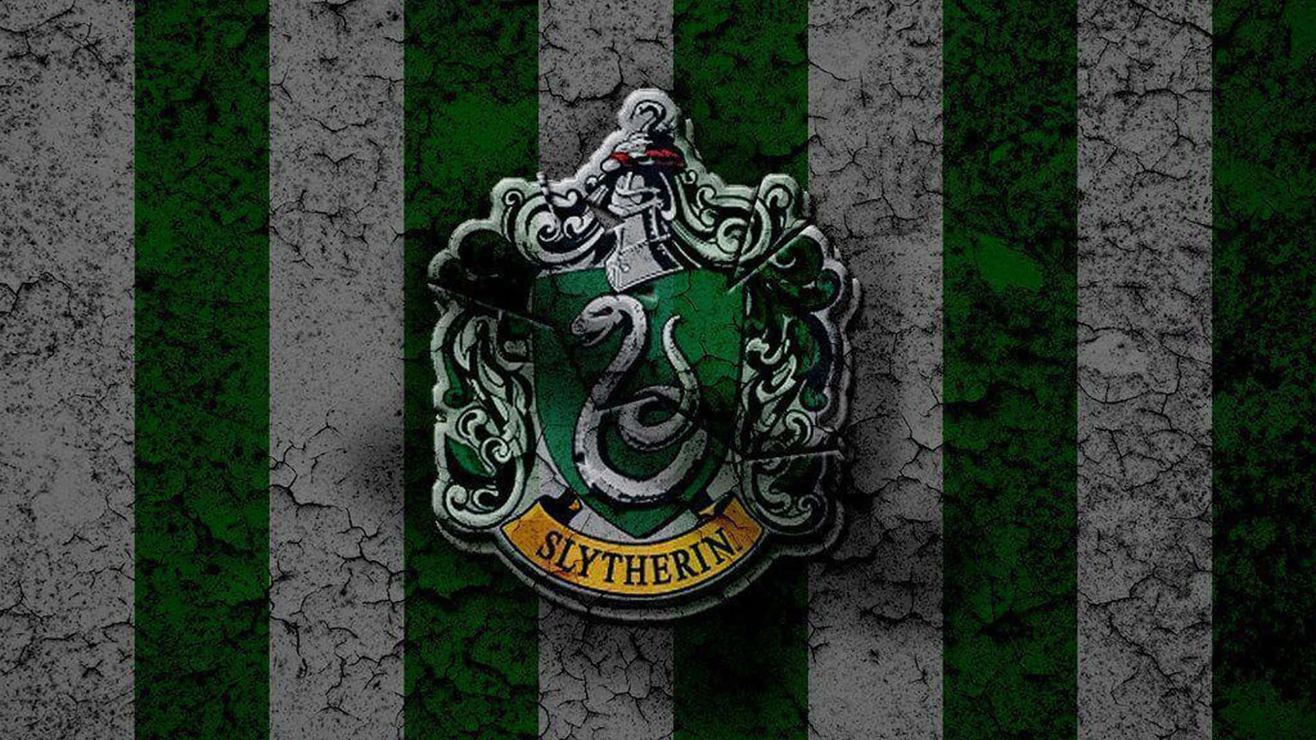 Oulike Slytherin Sement Wit Groen Muurpapier