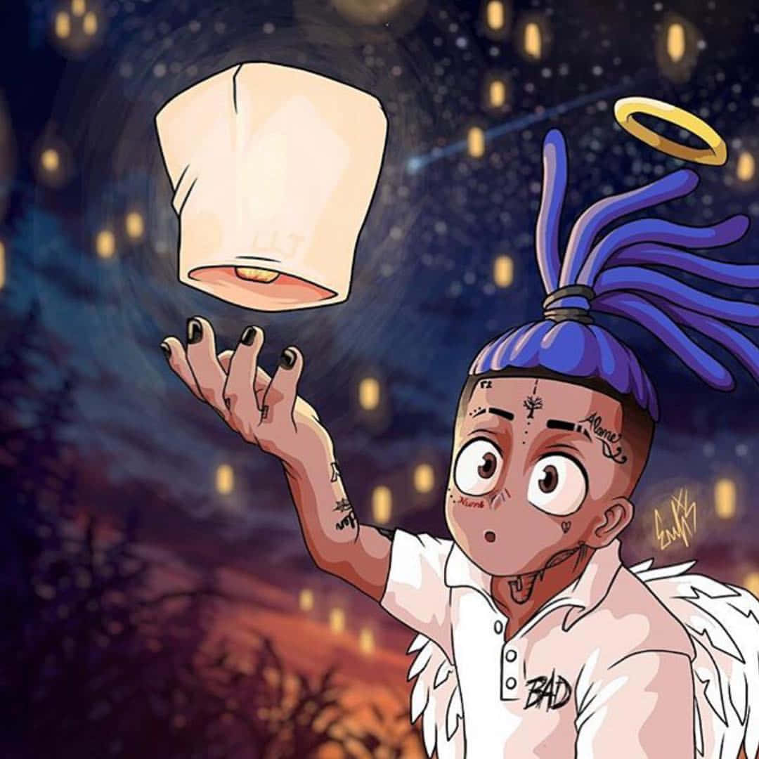 Oulike Strokiesprent Xxxtentacion PFP Muurpapier