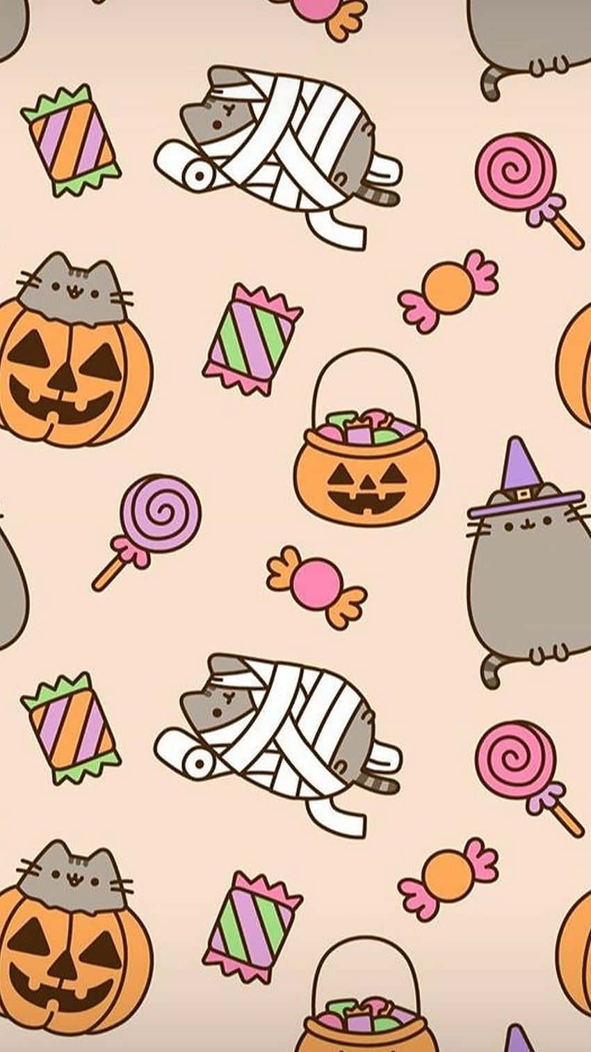 Oulike Strokiesprent Vir iPhone Halloween Agtergrond Muurpapier