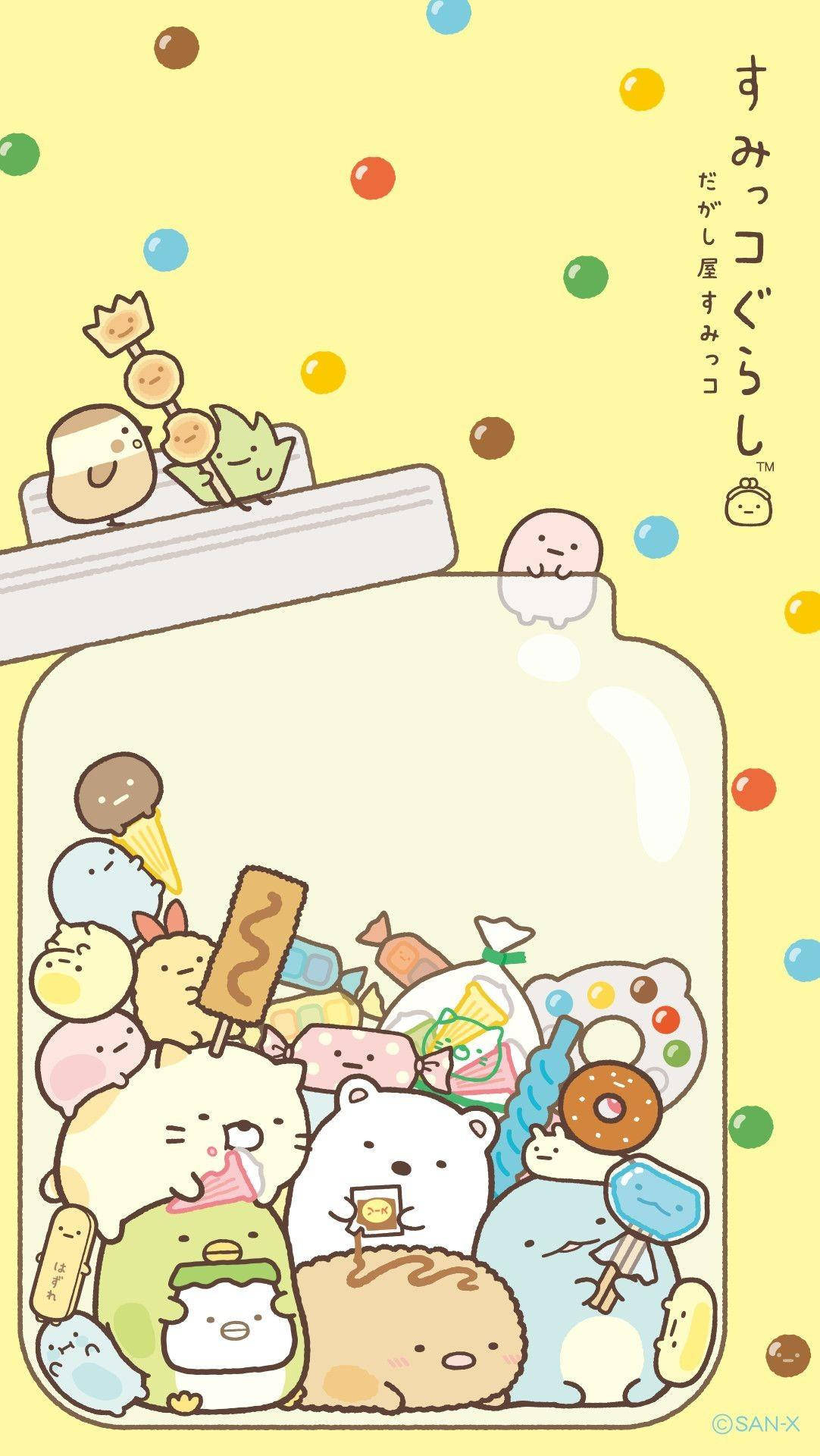 Oulike Sumikko Gurashi Estetiese Foon Muurpapier