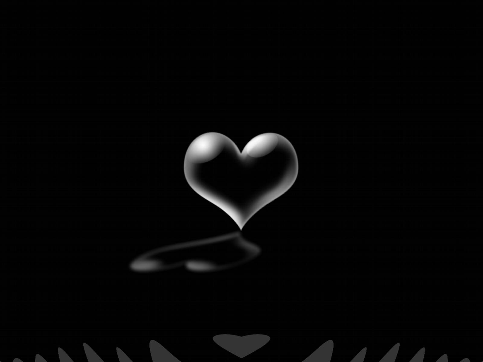 Oulike Swart 3D Hart Muurpapier