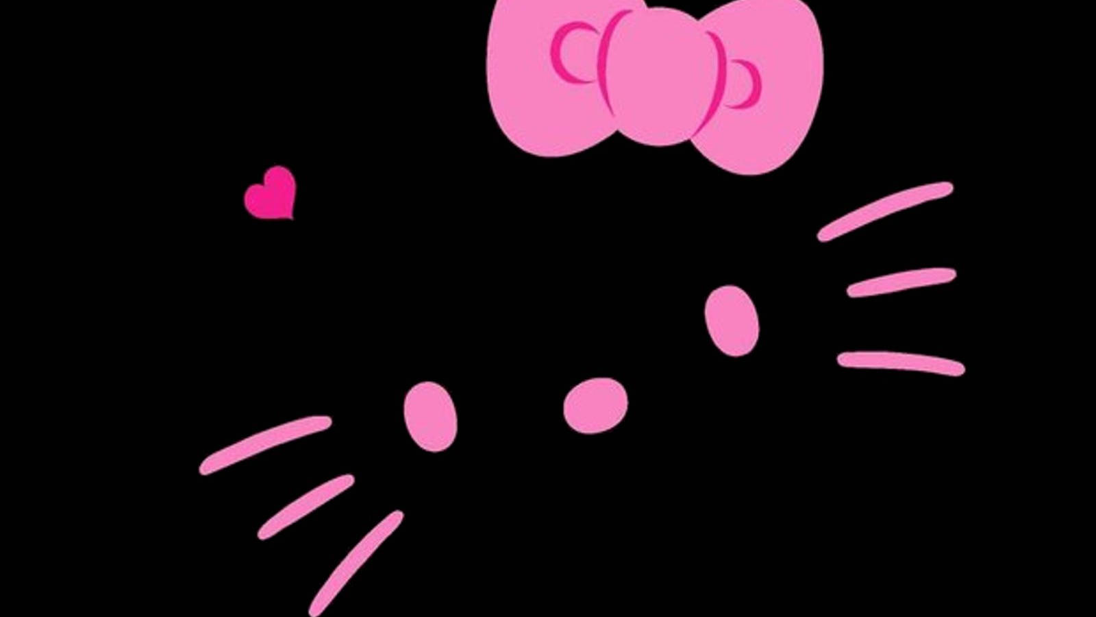 Oulike Swart Minimalistiese Hello Kitty Muurpapier