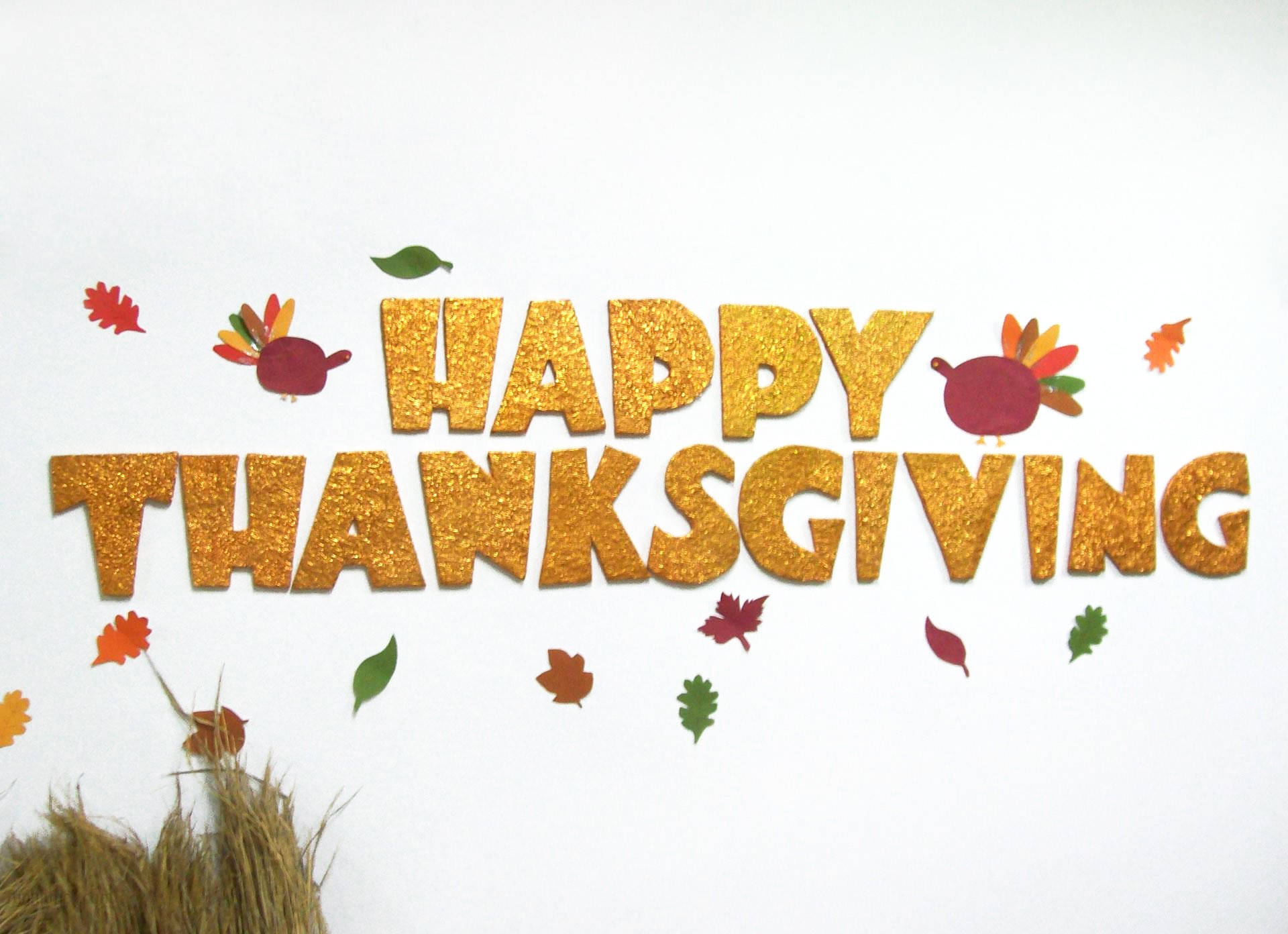 Oulike Thanksgiving Pienk Voël Muurpapier