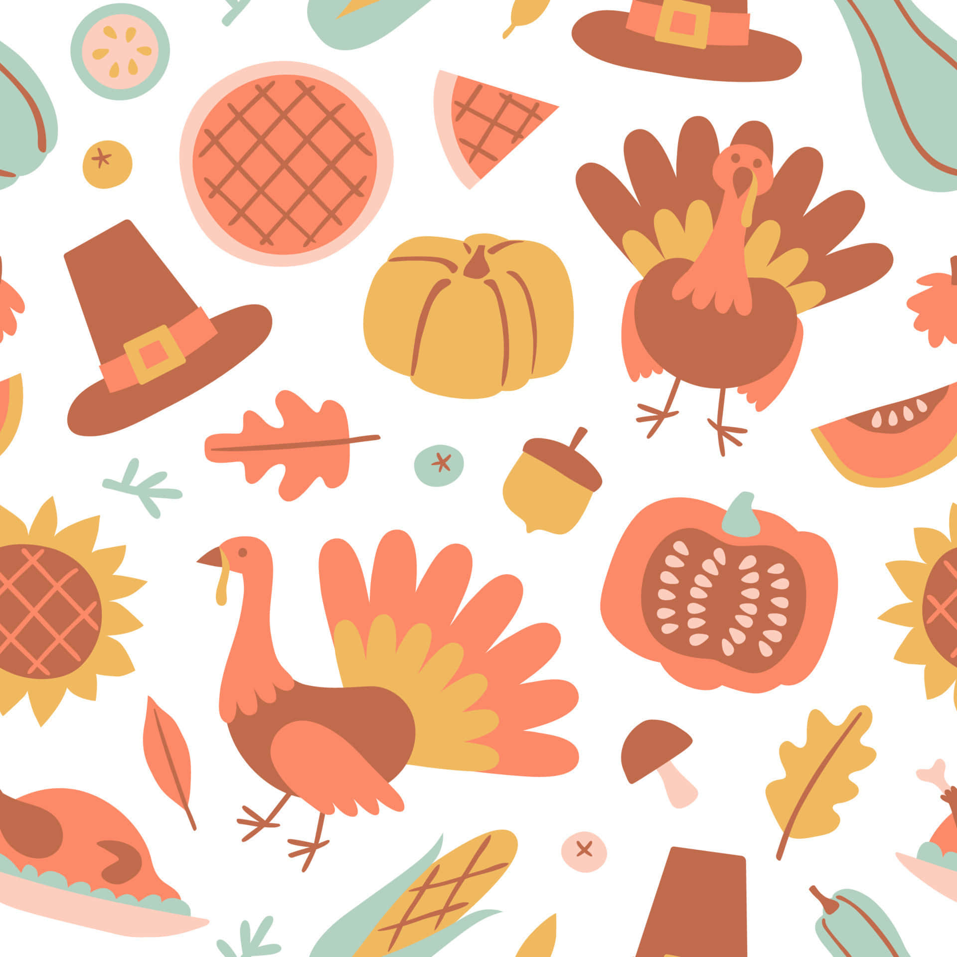 Oulike Thanksgiving-agtergrond Muurpapier