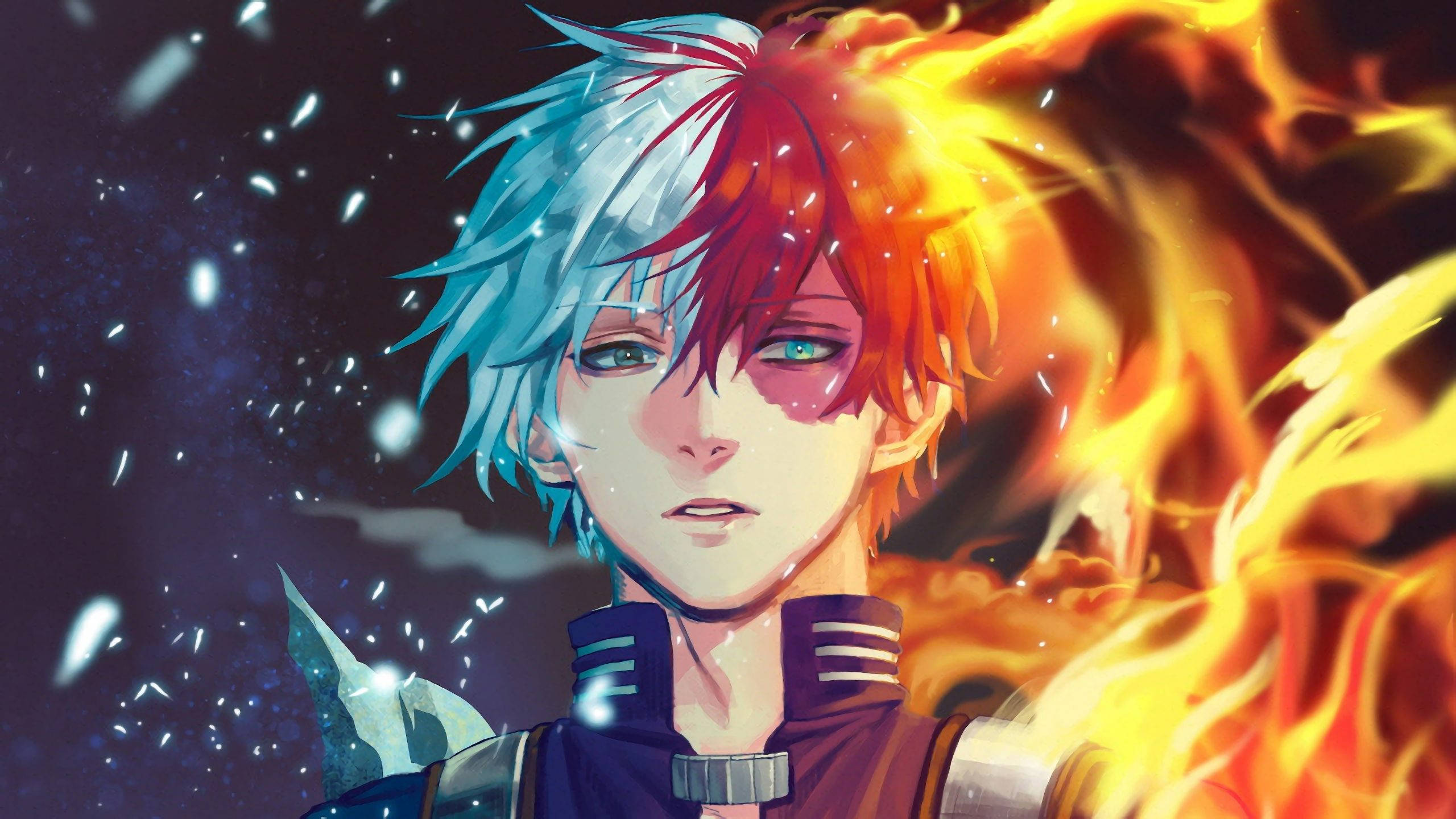 Oulike Todoroki en Sy Kragte Muurpapier