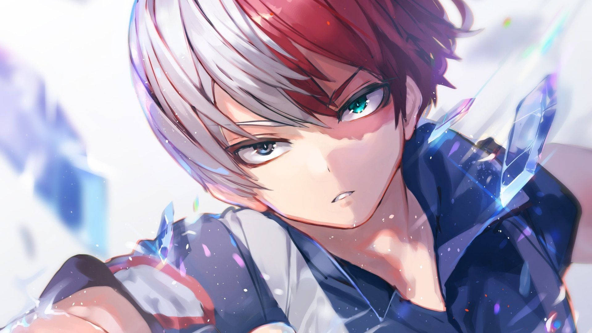 Oulike Todoroki met Gebreekte Kristalle Muurpapier