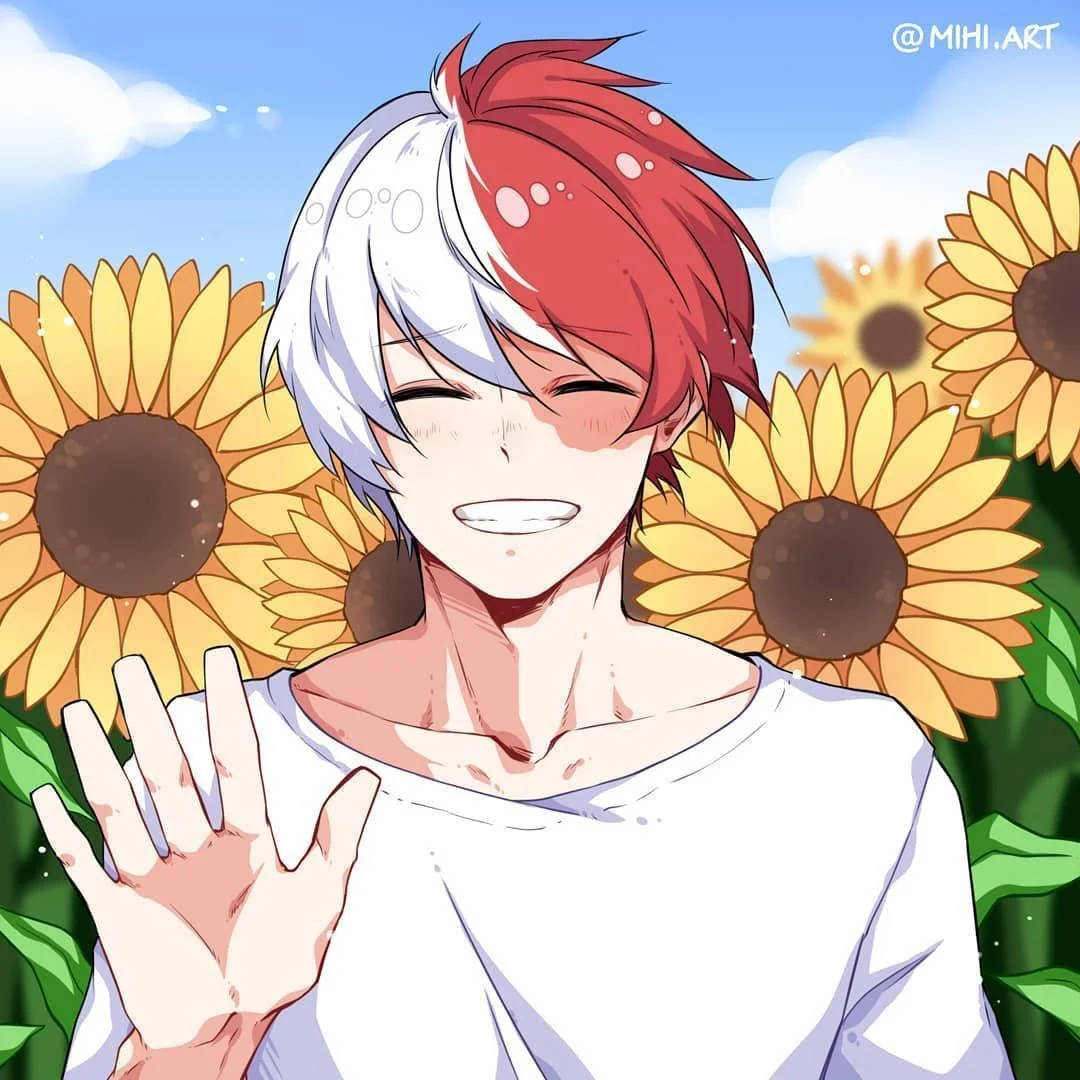 Oulike Todoroki Sonneblomtuin Muurpapier