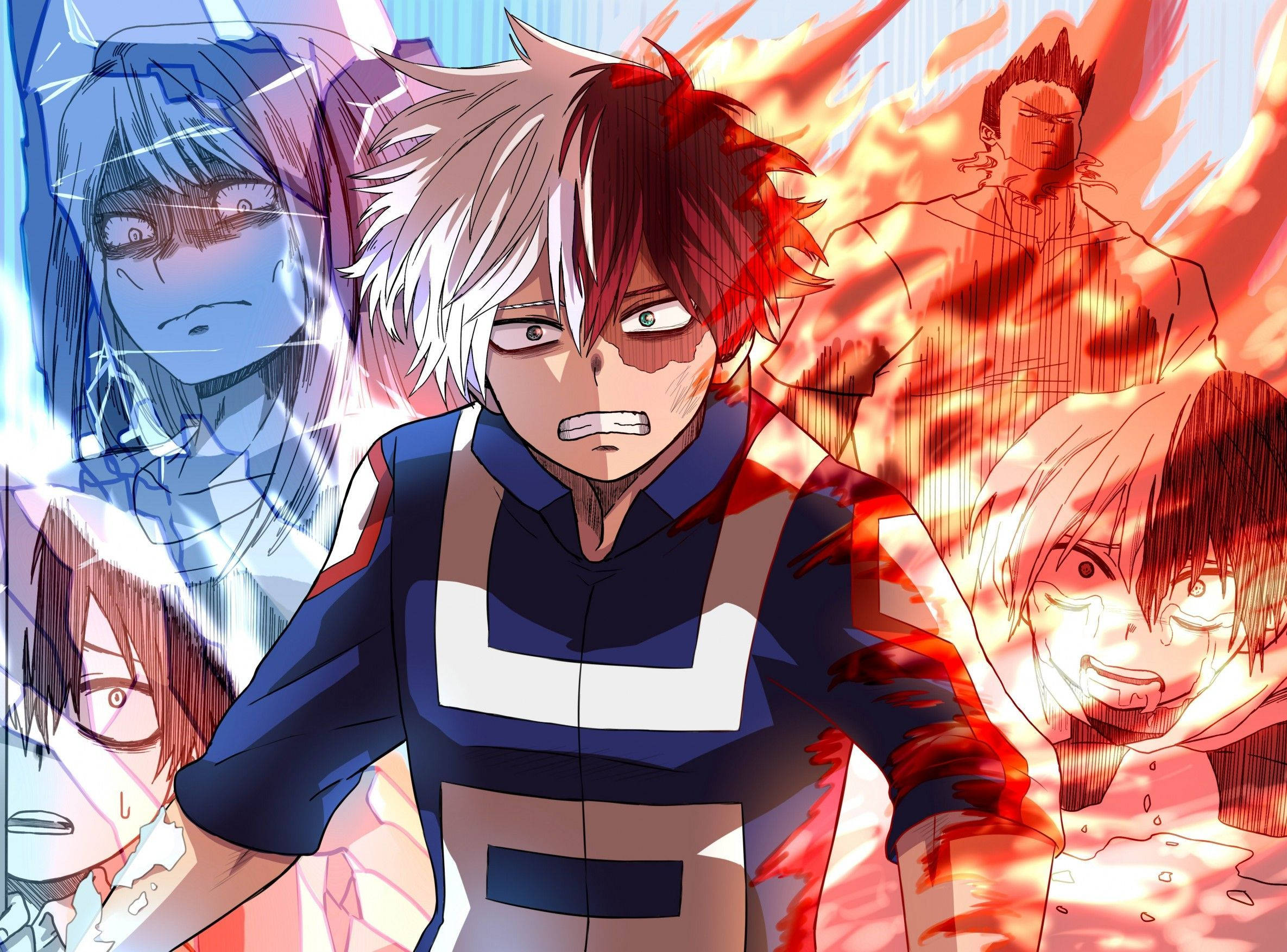 Oulike Todoroki Walgend Muurpapier