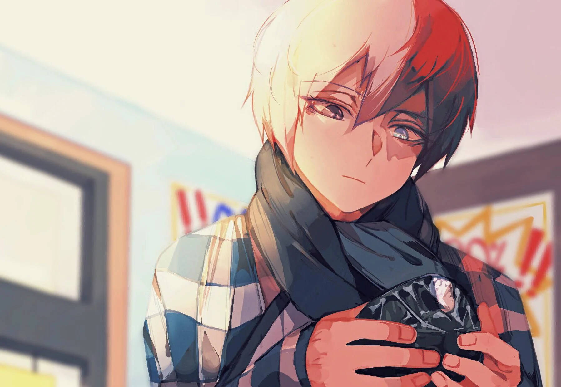 Oulike Todoroki wat 'n Kristalsteen Vashou Muurpapier