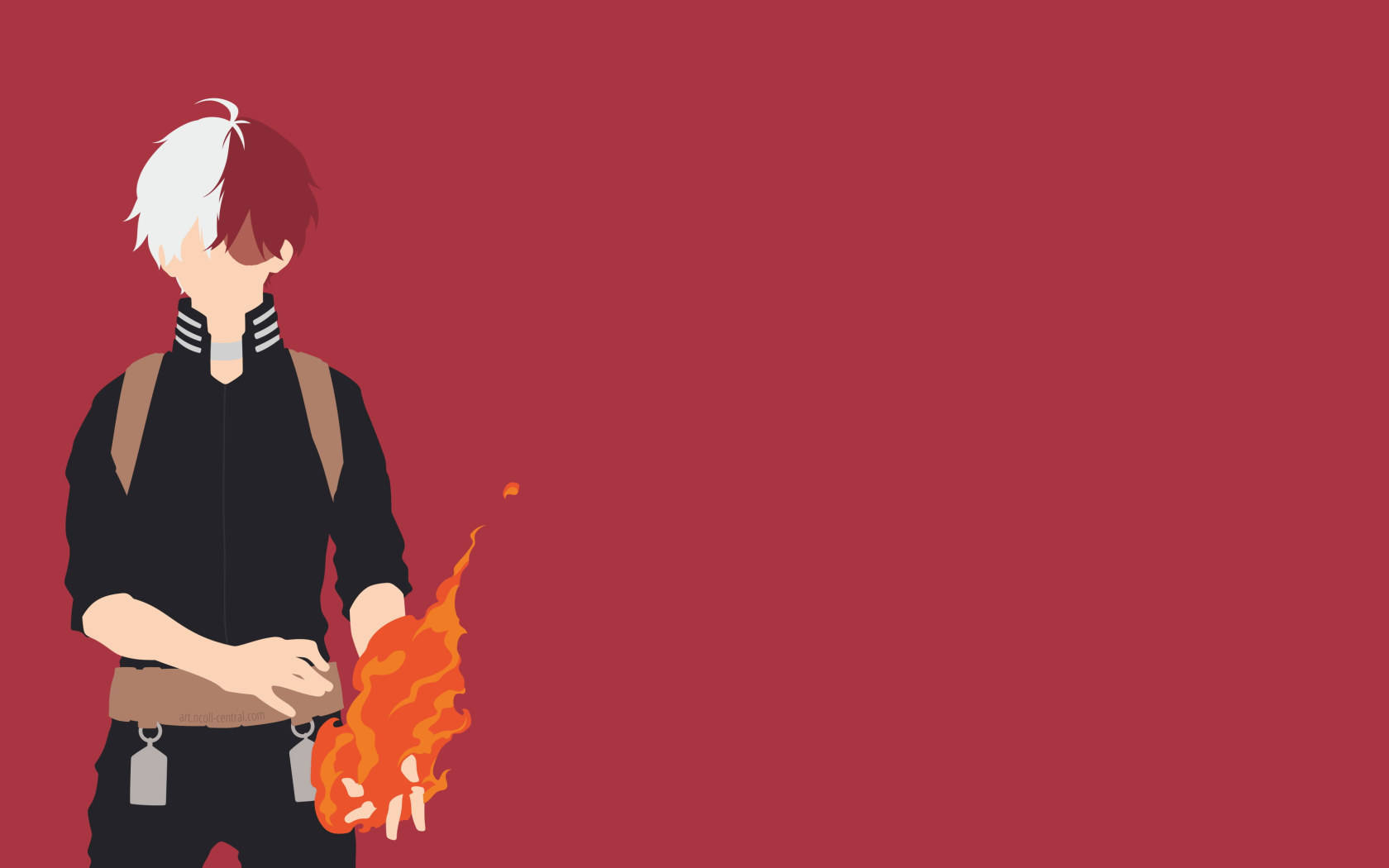 Oulike Todoroki in Pienk Muurpapier