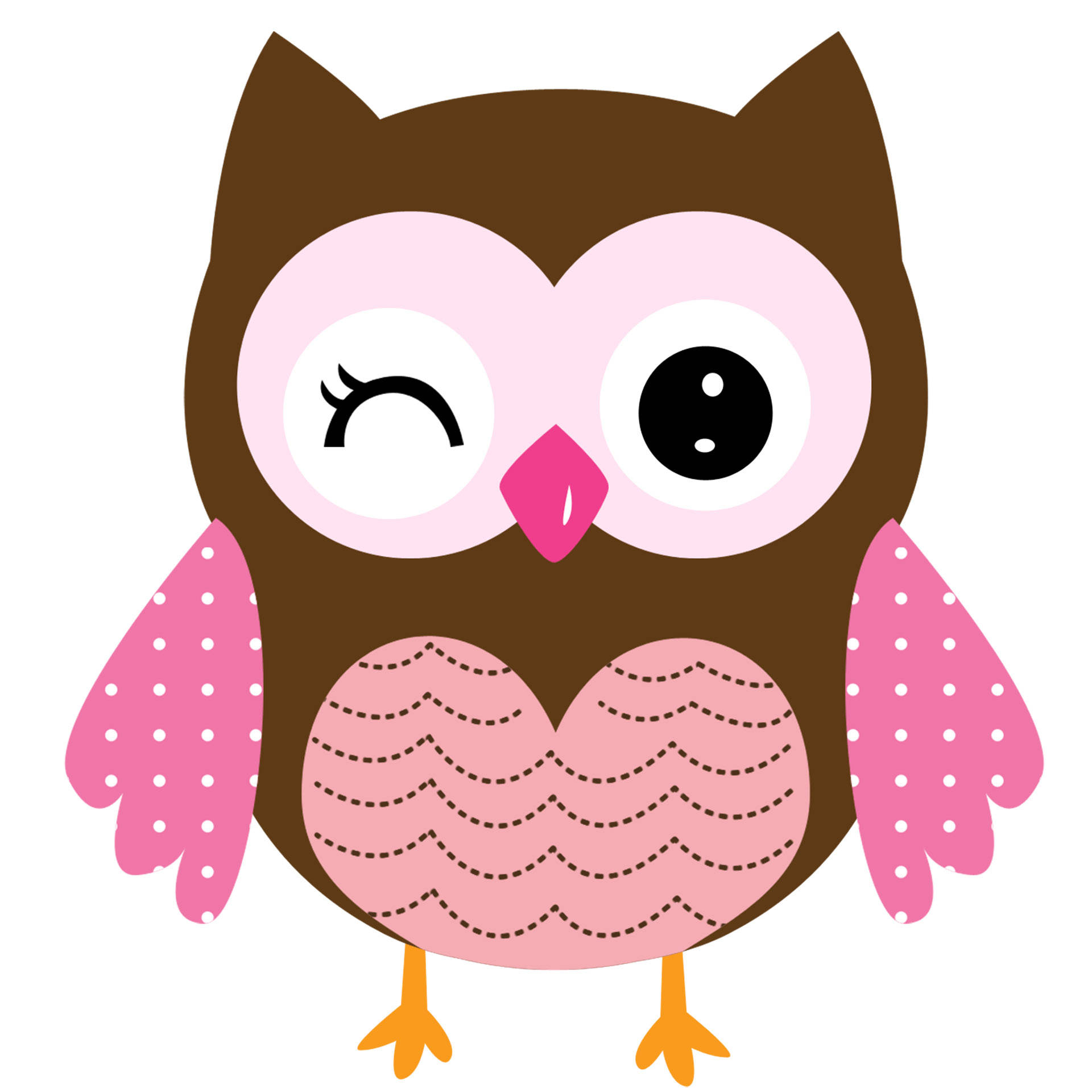 Oulike Uil Knipoog Kuns Muurpapier