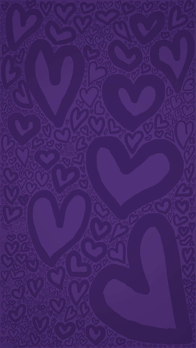 Oulike Valentynsdag Pers Hart Doodles Muurpapier