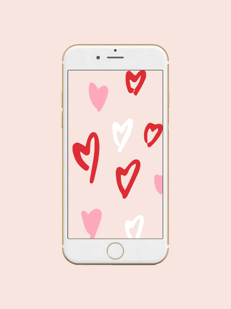 Oulike Valentynsdagharte Telefoonillustrasie Muurpapier