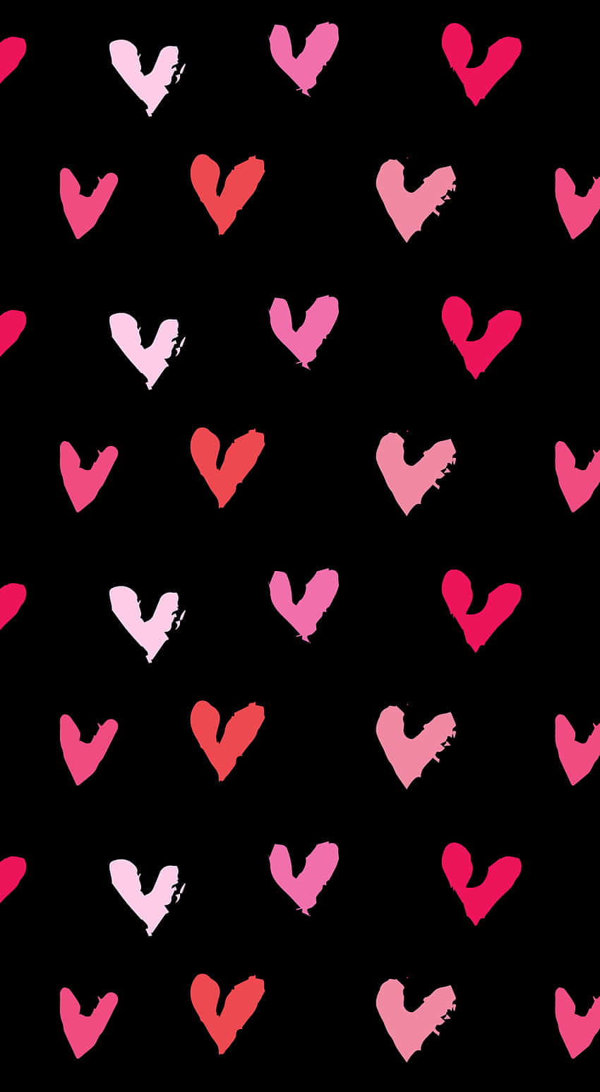 Oulike Valentynsdag Klein Hartjie Patroon — Pienk estetiese GIF Muurpapier