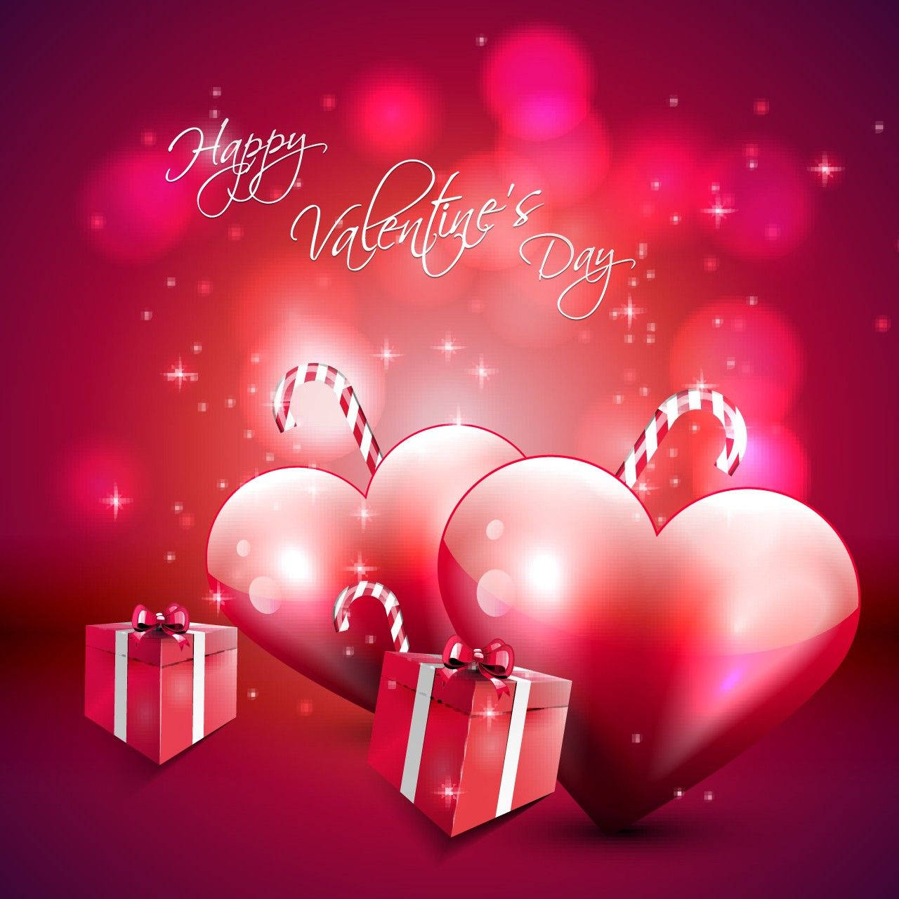 Oulike Valentynsdag-hartstokkiesgeskenke Muurpapier