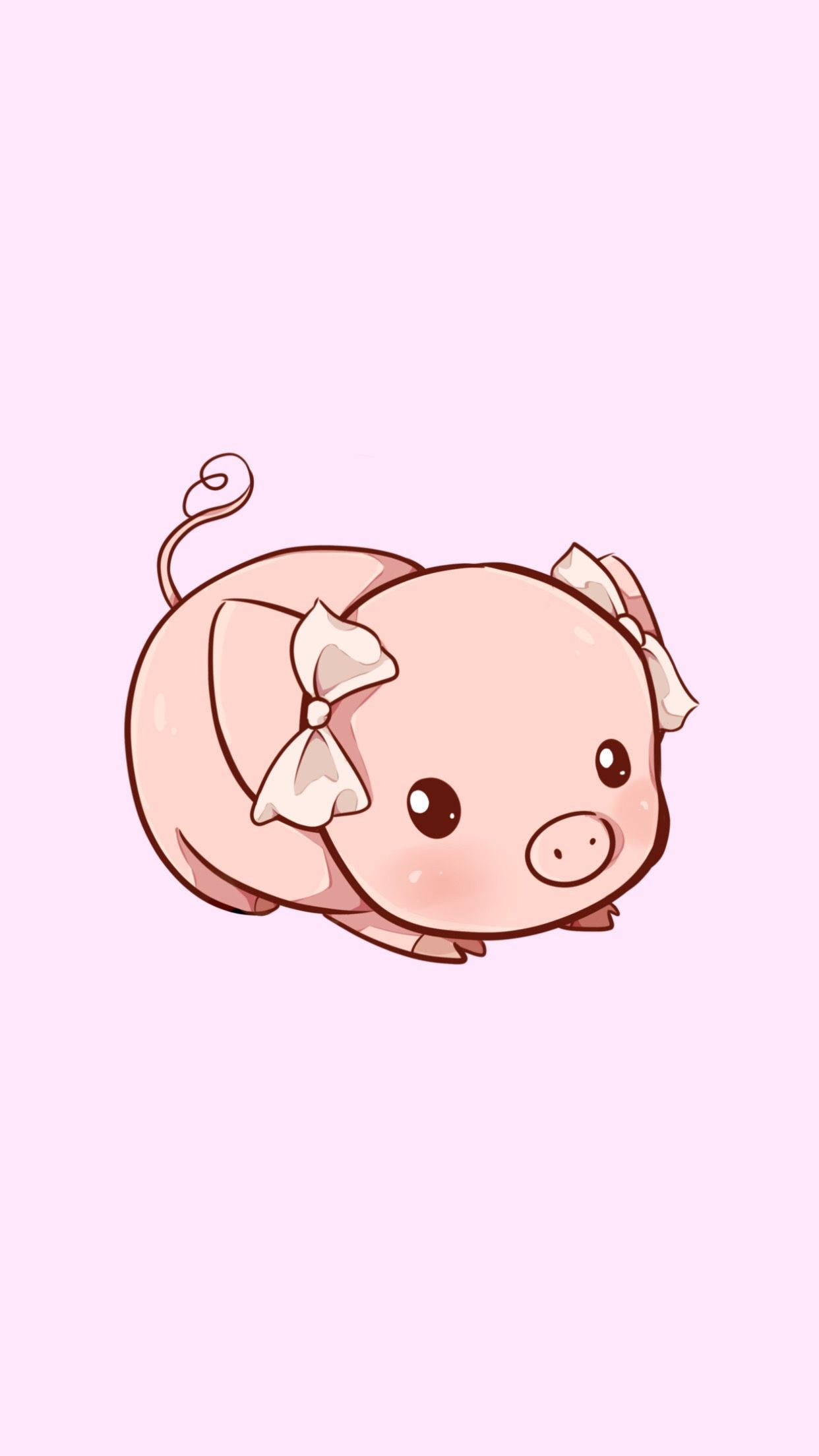 Oulike Vark met Pienk Striklint Muurpapier
