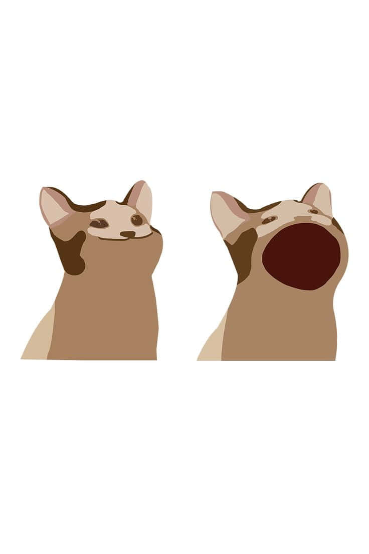 Oulike Vervloekte Kat Tekening Muurpapier