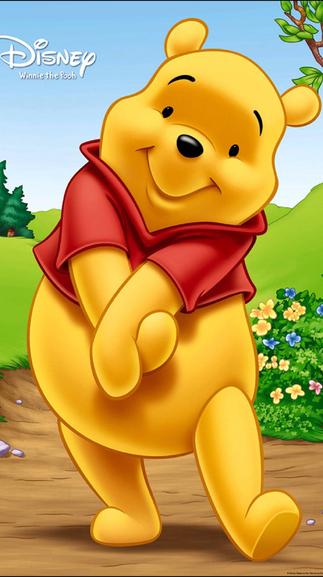 Oulike Winnie The Pooh iPhone Disney Logo Muurpapier