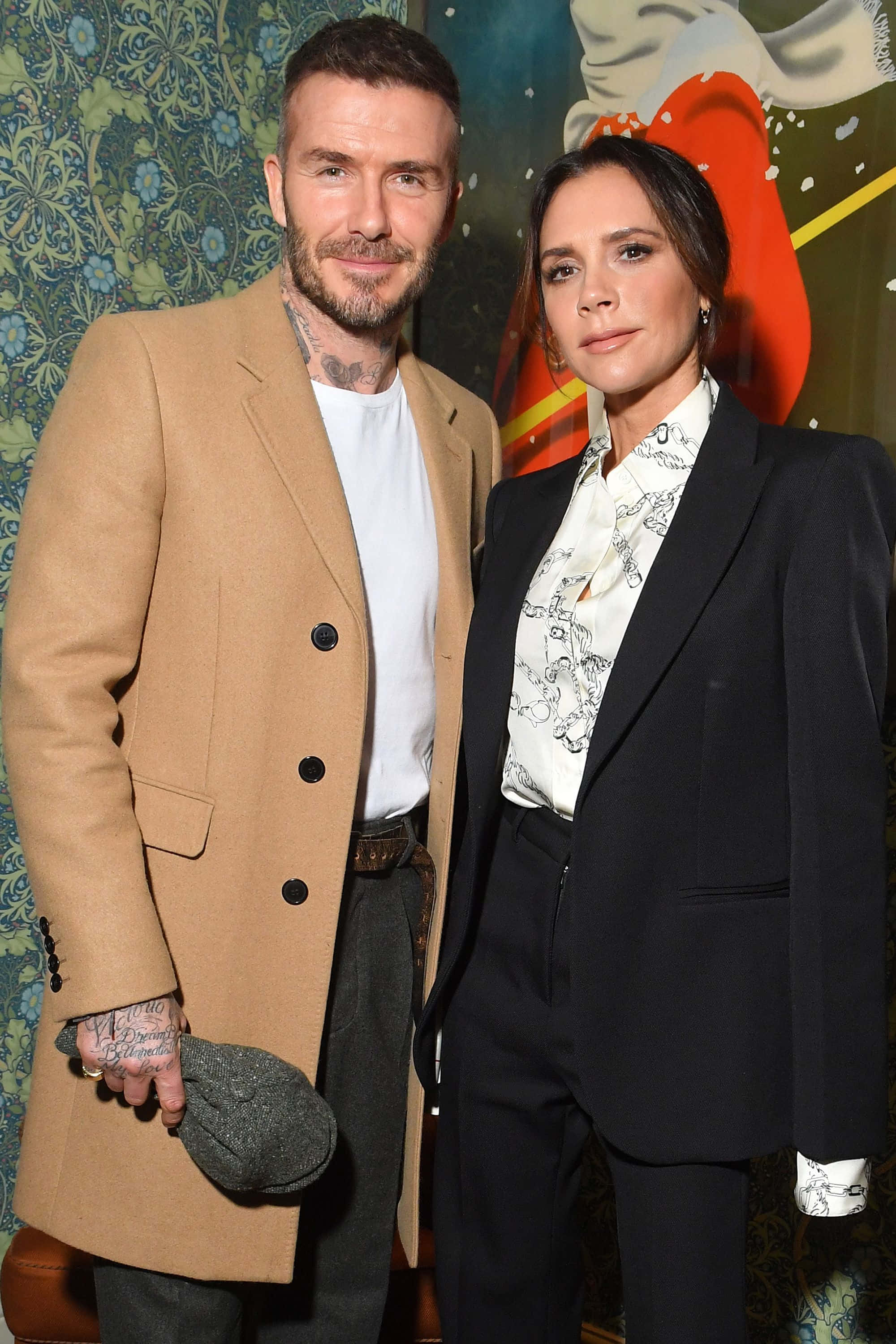 Paartjie David En Victoria Beckham Foto Muurpapier