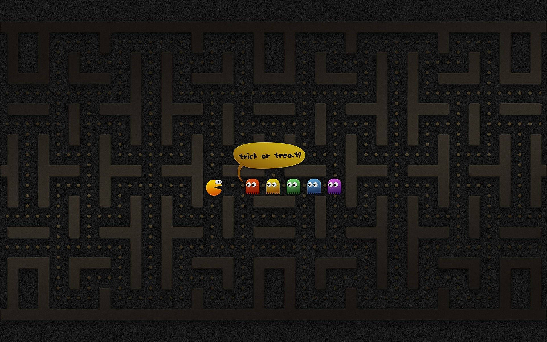 Pacman Halloween-reklame vir Skootrekenaar Muurpapier