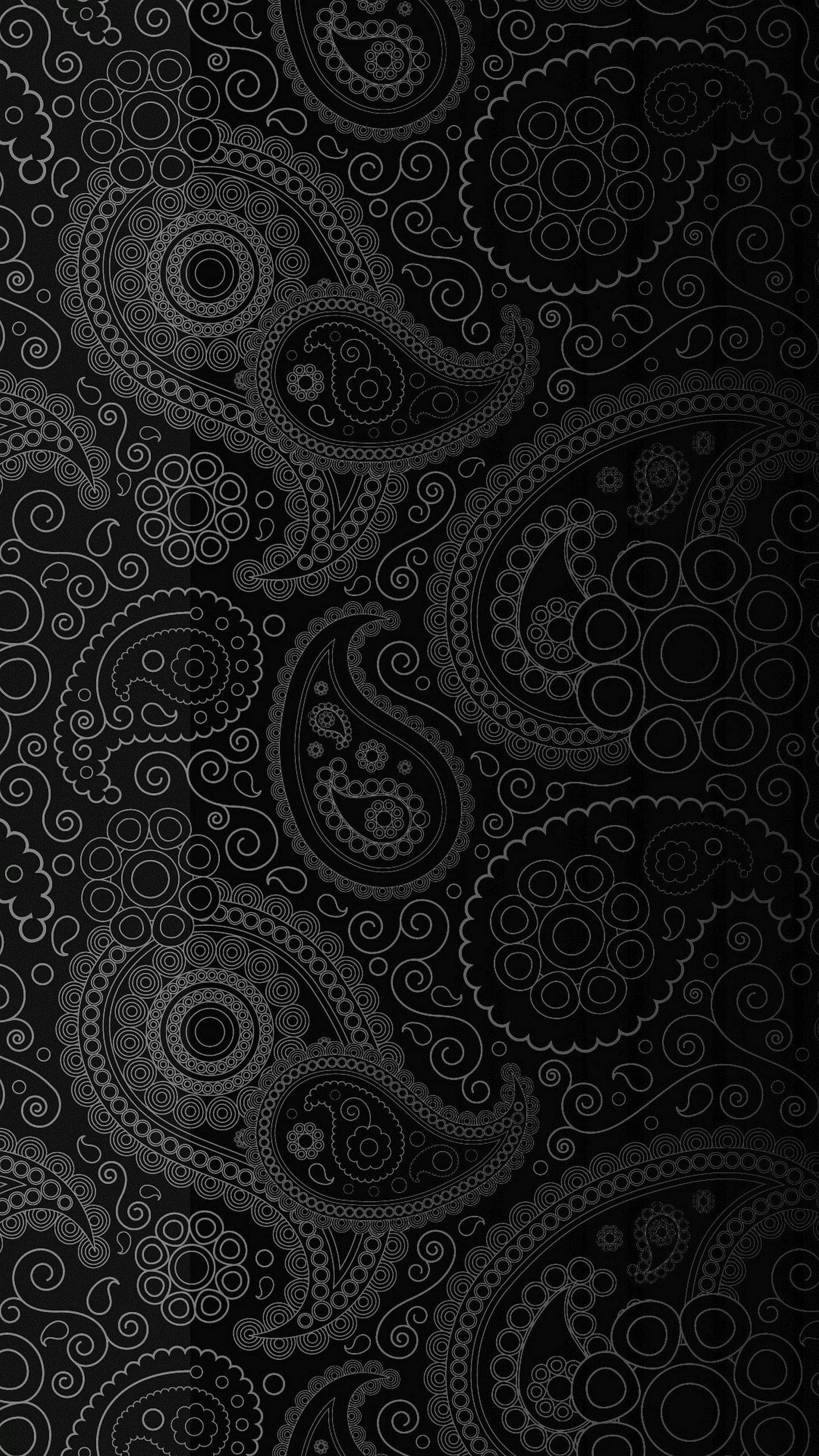 Paisley-afdrukke 4K Ultra HD Donker Foon Muurpapier