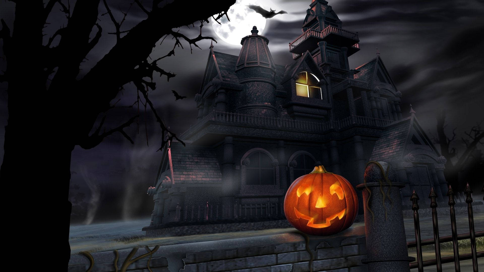 Pampoen Buite in Prente Halloween Muurpapier