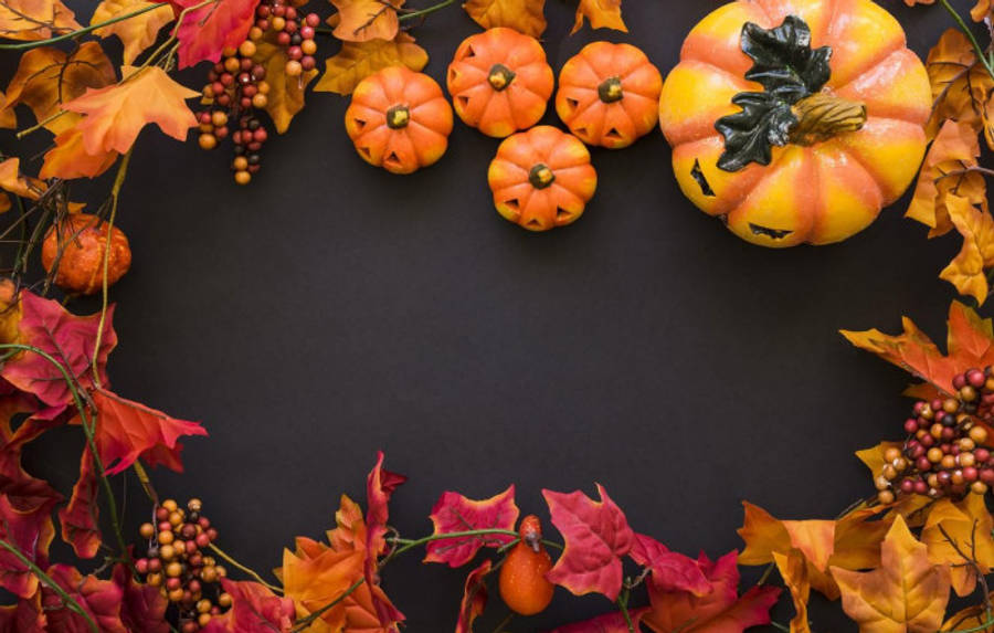 Pampoene en Blare Herfs Halloween Muurpapier