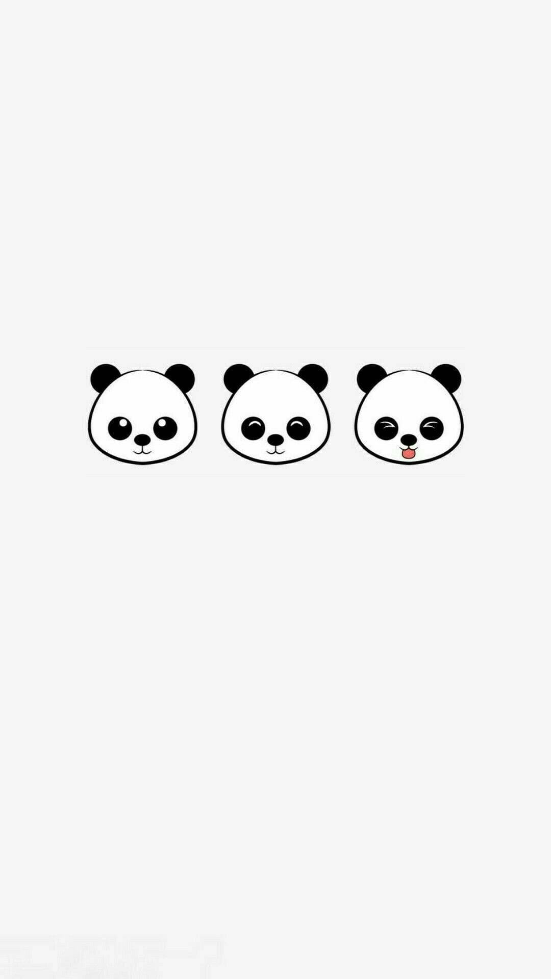 Panda Koppies Skoenlapper iPhone Muurpapier