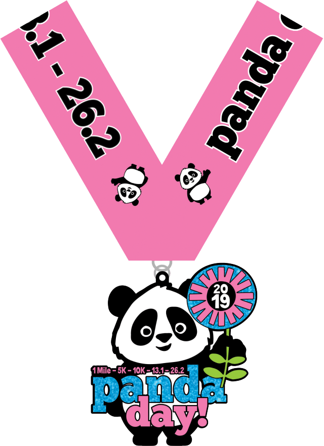 Panda-tema Wedloopmedalje 2019 Muurpapier