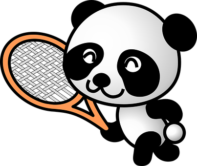 Panda Tennis-logo Muurpapier